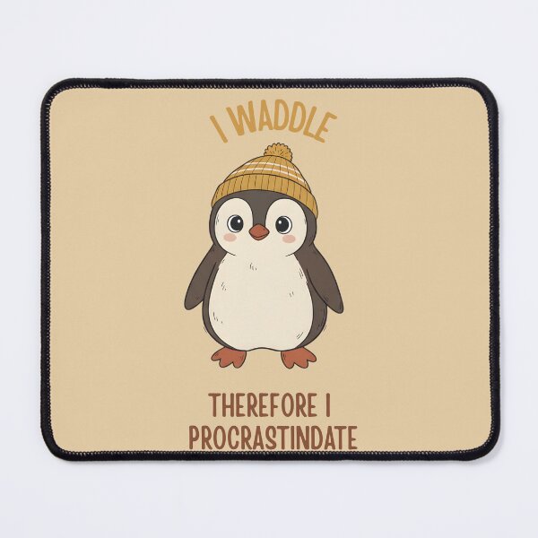 Item preview, I Waddle Therefore I Procrastinate Funny Penguin Pun designed and sold by draft & digital.