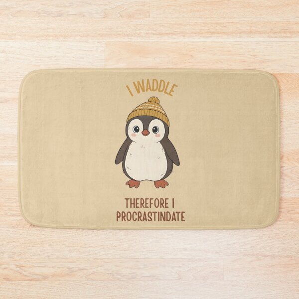 Item preview, I Waddle Therefore I Procrastinate Funny Penguin Pun designed and sold by draft & digital.