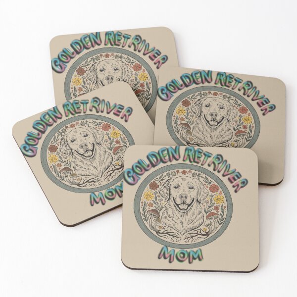 Item preview, Retro Folk Art Golden Retriever Mom Design designed and sold by Senorona.