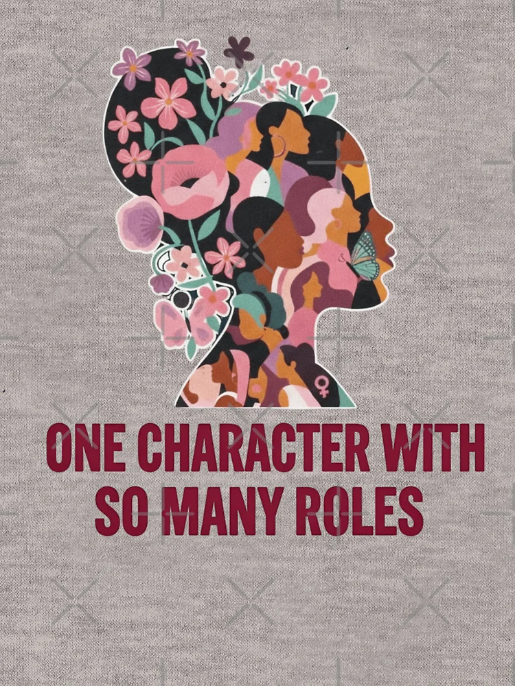 Thumbnail 6 of 6, Zipped Hoodie, One Character With So Many Roles designed and sold by Thread&Fable.