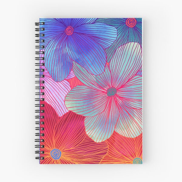 Item preview, Between the Lines 2 - tropical flowers in purple, pink, blue & orange designed and sold by micklyn.