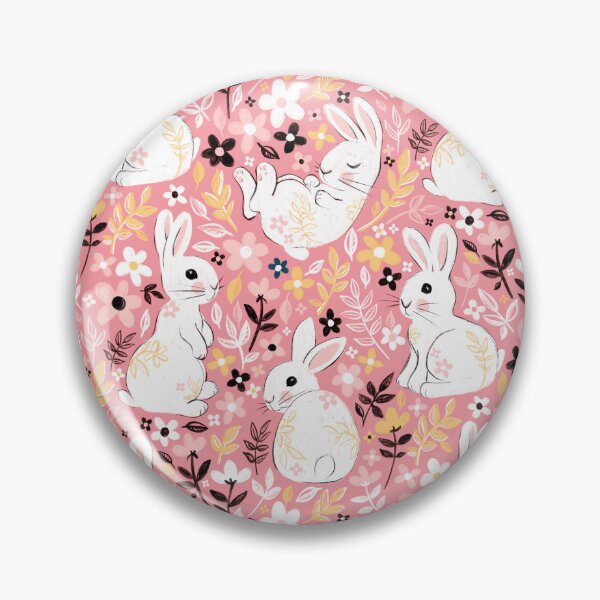 Item preview, Marshmallow White Easter Bunnies on Candy Pink designed and sold by micklyn.