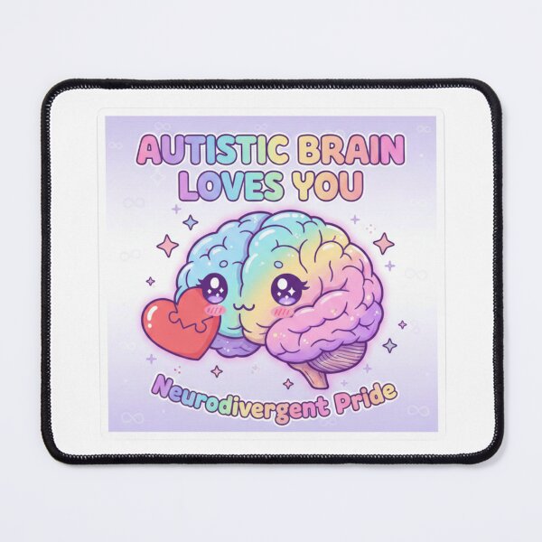 Item preview, Autistic Brain Loves You Neurodivergent Pride Sticker designed and sold by OrikuStudio.