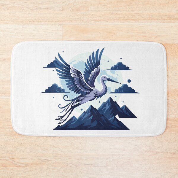 Item preview, Moonlit Crane Flight – Mystical Night Bird Illustration designed and sold by Royalsticker.
