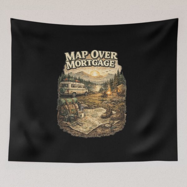 Item preview, Map Over Mortgage – Van Life Camping Adventure Freedom Design designed and sold by HubCreates.