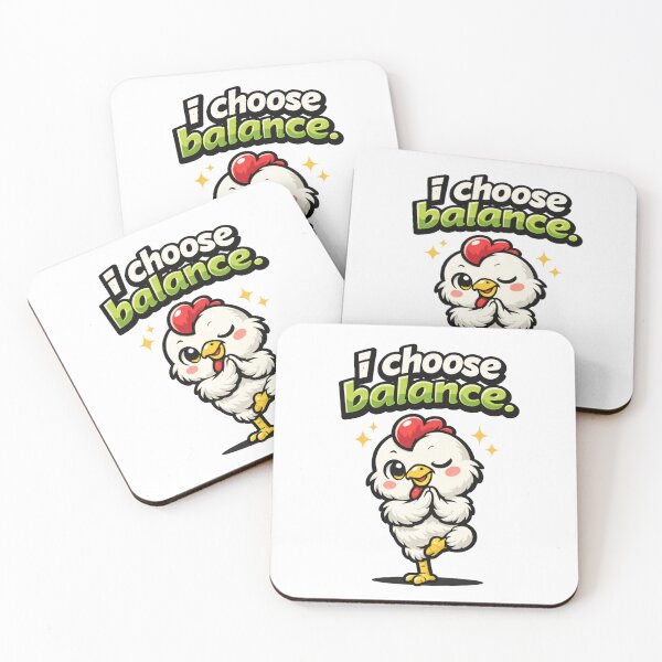 Item preview, I Choose Balance – Cute yoga chicken in tree pose (Funny mindfulness saying) designed and sold by slinsish.