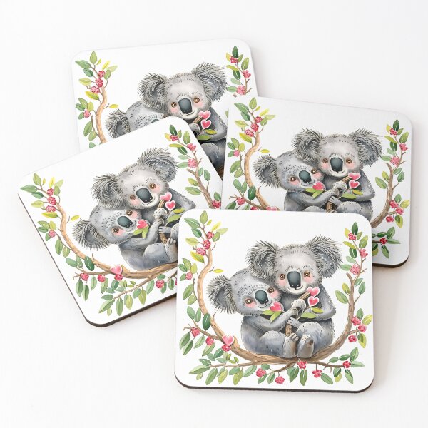 Item preview, Koala Cuddle Heart Saint Valentine's Day - Cute Kawaii Koala Love Art Print designed and sold by DesignArtist.ia.