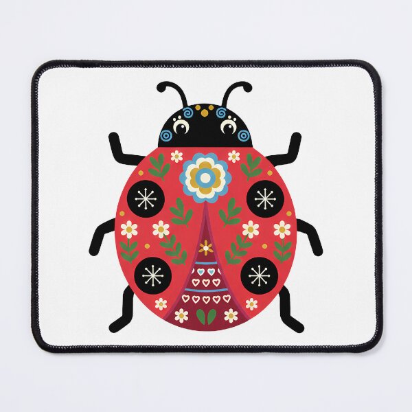 Item preview, Starry Garden Ladybug – Scandinavian Folk Art by heidiannemorris © designed and sold by FOLK ART FUSION by heidiannemorris.