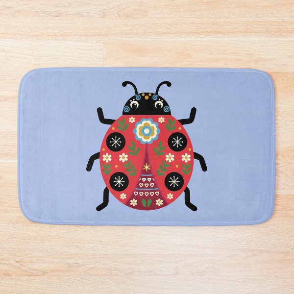 Item preview, Starry Garden Ladybug – Scandinavian Folk Art by heidiannemorris © designed and sold by FOLK ART FUSION by heidiannemorris.
