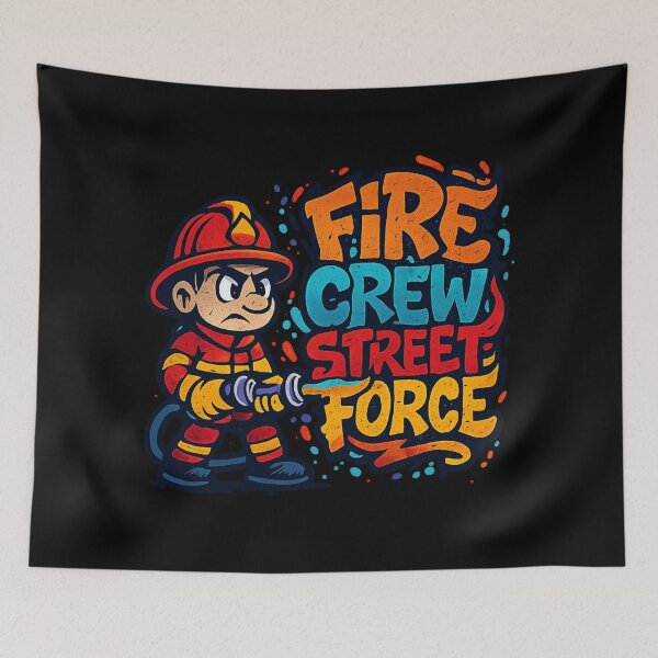 Item preview, Graffiti Firefighter Street Art - FIRE CREW STREET FORCE designed and sold by MKreative Studio.
