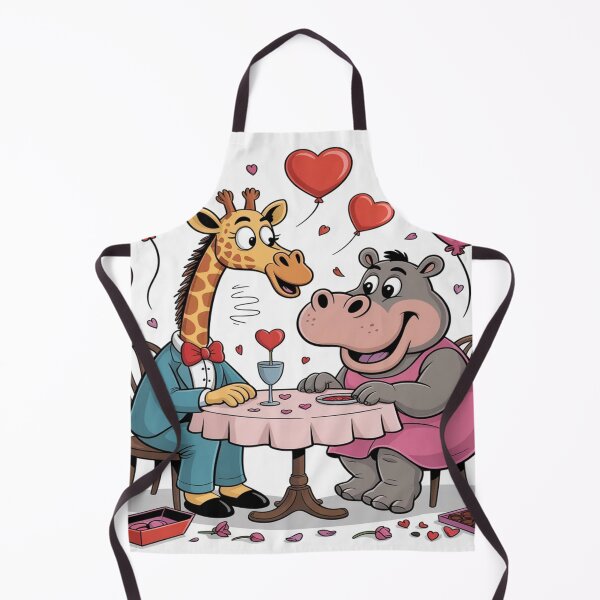 Item preview, Giraffe and Hippo Valentine’s Date – Cute Animal Love designed and sold by Midnight Veil Designs.