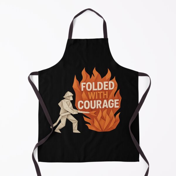 Item preview, Folded With Courage - Origami Firefighter Battling Flames designed and sold by MKreative Studio.