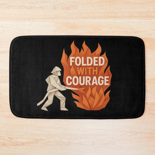 Item preview, Folded With Courage - Origami Firefighter Battling Flames designed and sold by MKreative Studio.