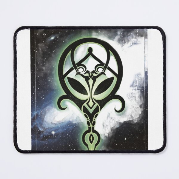 Item preview, Futuristic tribal design hovering in the cosmos designed and sold by VerizalShop.