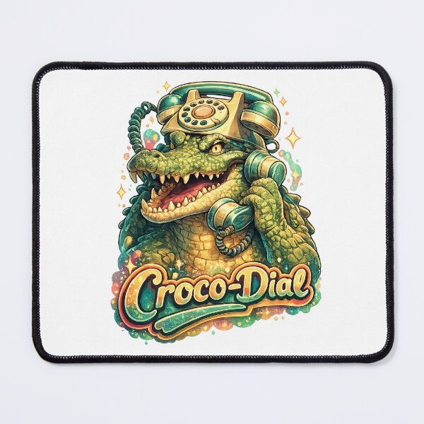 Item preview, Croco-Dial Cute Pun – Funny Crocodile Vintage Telephone Illustration | Retro Animal Humor Art designed and sold by StrayaDesign.