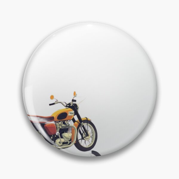 Item preview, Classic bike with orange tank and red seat, parked on a glossy black surface designed and sold by VerizalShop.