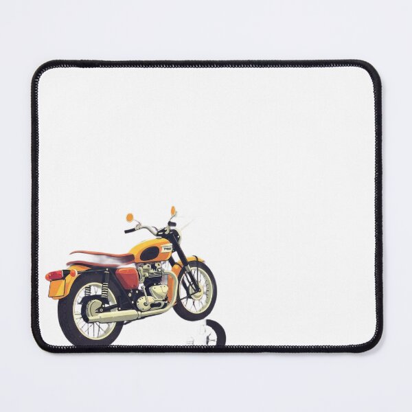 Item preview, Classic bike with orange tank and red seat, parked on a glossy black surface designed and sold by VerizalShop.