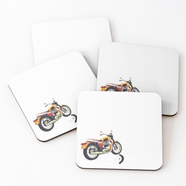 Item preview, Classic bike with orange tank and red seat, parked on a glossy black surface designed and sold by VerizalShop.