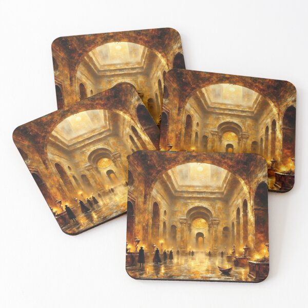 Item preview, Golden Brown Desert Temple in Warm Beige Light and Ancient Dream Atmosphere designed and sold by FotoworldEdel.