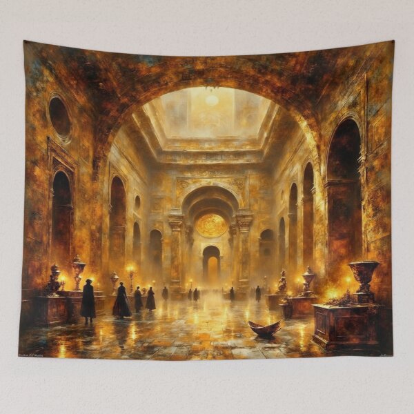 Item preview, Golden Brown Desert Temple in Warm Beige Light and Ancient Dream Atmosphere designed and sold by FotoworldEdel.