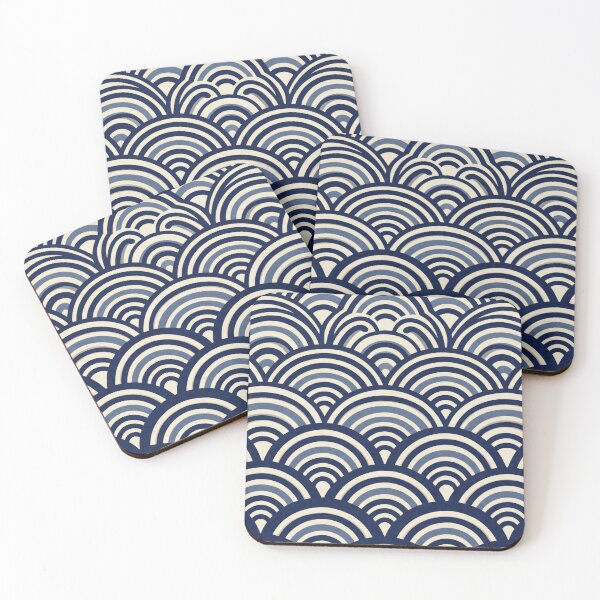 Item preview, Japanese Seigaiha Wave Pattern designed and sold by Nice Vibes Prints.
