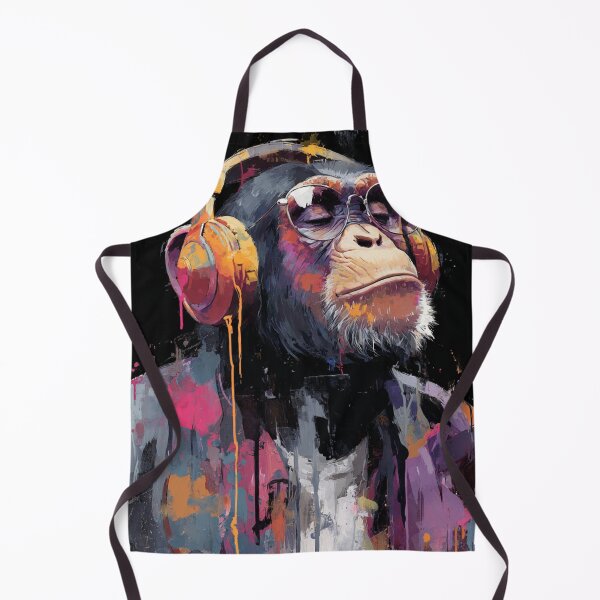 Item preview, DJ Monkey Business Ape In Glasses And Gold Headphones designed and sold by GrinGalore.