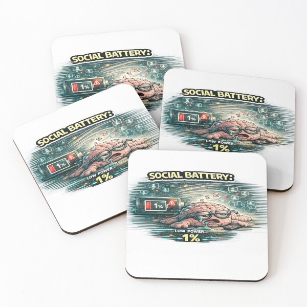 Item preview, Social Battery 1 Percent Funny Introvert ADHD Meme designed and sold by FeralMindStudio.