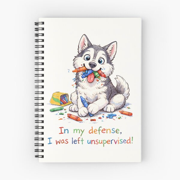 Item preview, In My Defense, I Was Left Unsupervised - Husky Dog Eats Crayons designed and sold by nikkolaus.
