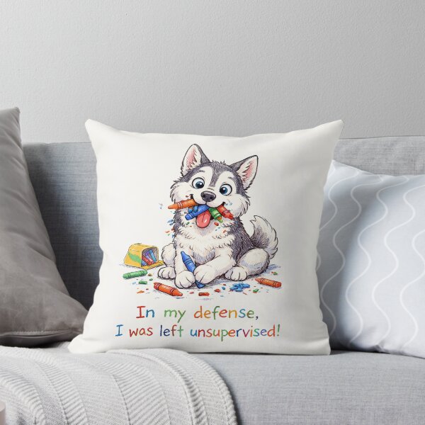 Item preview, In My Defense, I Was Left Unsupervised - Husky Dog Eats Crayons designed and sold by nikkolaus.