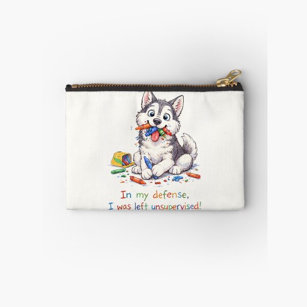 Item preview, In My Defense, I Was Left Unsupervised - Husky Dog Eats Crayons designed and sold by nikkolaus.