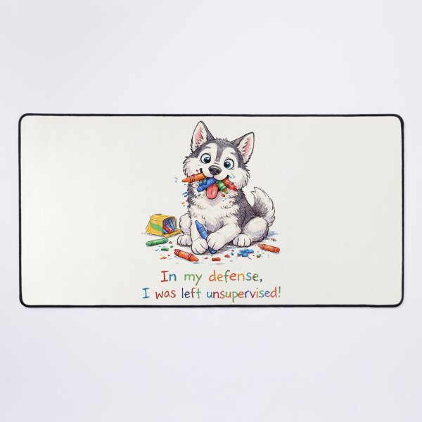 Item preview, In My Defense, I Was Left Unsupervised - Husky Dog Eats Crayons designed and sold by nikkolaus.