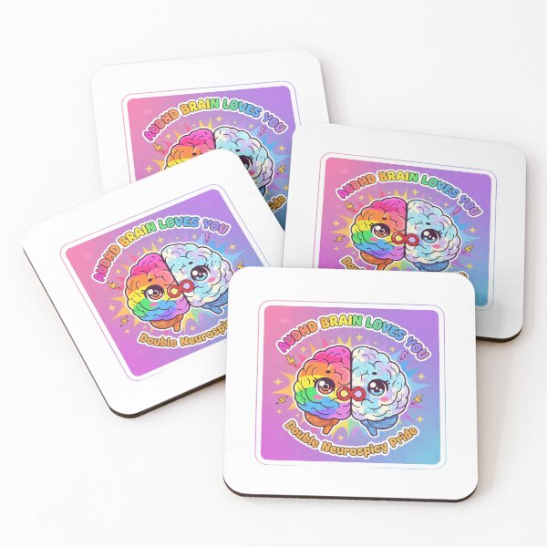 Item preview, AuDHD Brain Loves You Double Neurospicy Pride Sticker designed and sold by OrikuStudio.