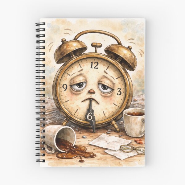 Item preview, Clock sad bad time coffee alarm  designed and sold by ArtBlueCloud.