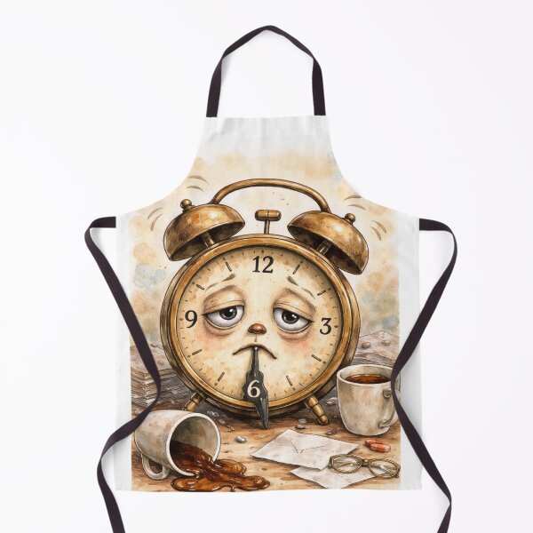 Item preview, Clock sad bad time coffee alarm designed and sold by ArtBlueCloud.