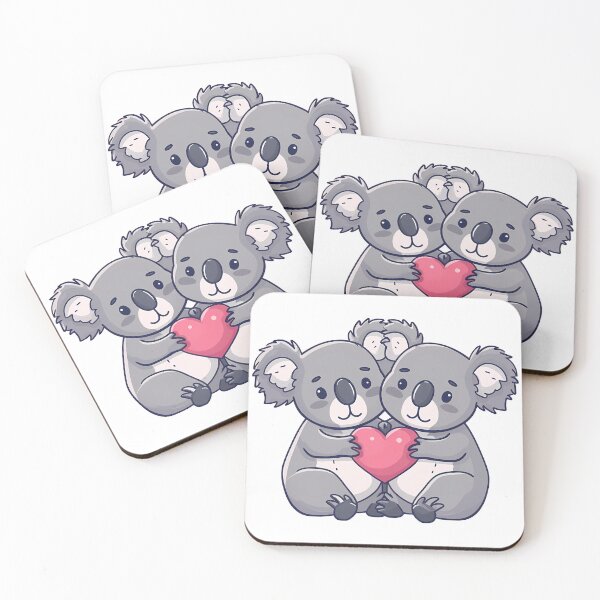 Item preview, Koala Family Hugging Heart Saint Valentine's Day - Cute Kawaii Koala Love Art Print designed and sold by DesignArtist.ia.