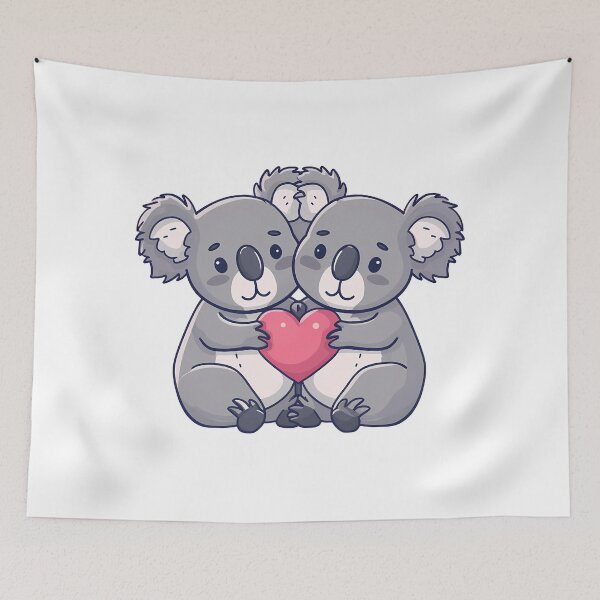 Item preview, Koala Family Hugging Heart Saint Valentine's Day - Cute Kawaii Koala Love Art Print designed and sold by DesignArtist.ia.