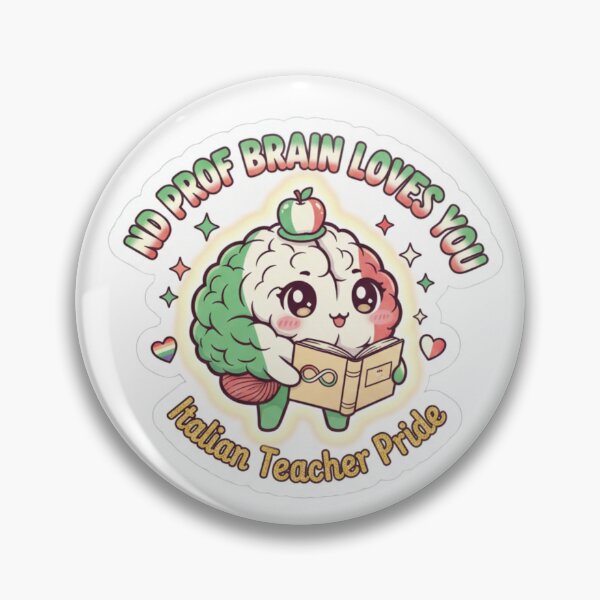 Item preview, ND Prof Brain Loves You Italian Teacher Pride Sticker designed and sold by OrikuStudio.