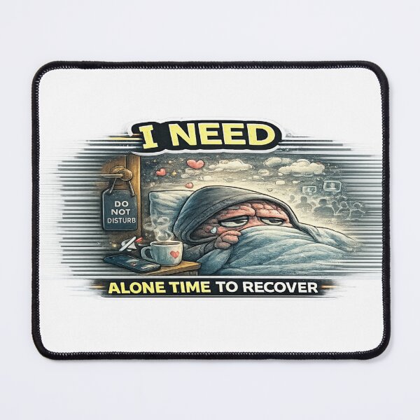 Item preview, I Need Alone Time to Recover Funny Introvert Quote designed and sold by FeralMindStudio.