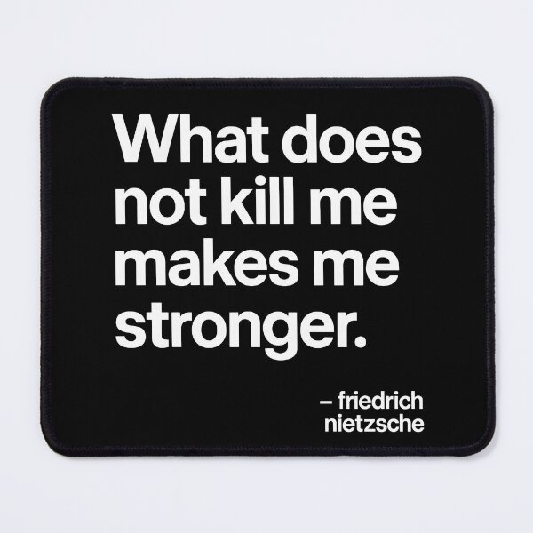 Item preview, Makes Me Stronger – Nietzsche Philosophy (White Font) designed and sold by TshirtsLabs.