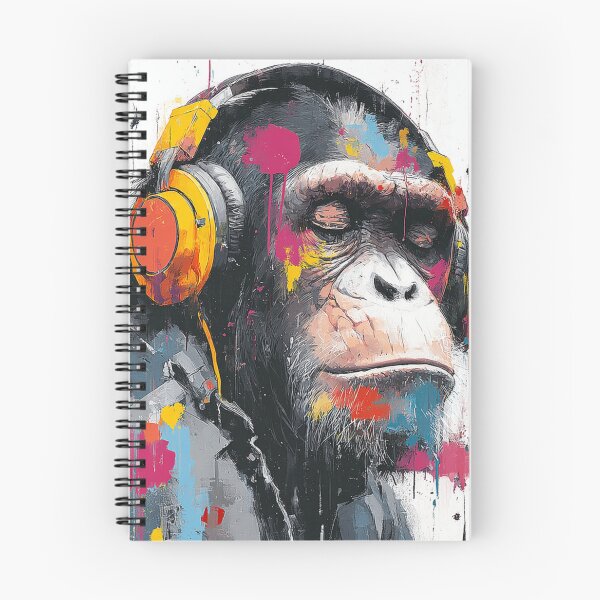 Item preview, DJ Monkey Chill Ape Splash With Gold Headphones designed and sold by GrinGalore.