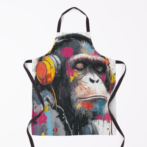 Item preview, DJ Monkey Chill Ape Splash With Gold Headphones designed and sold by GrinGalore.