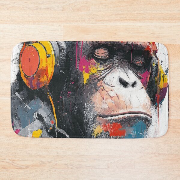 Item preview, DJ Monkey Chill Ape Splash With Gold Headphones designed and sold by GrinGalore.