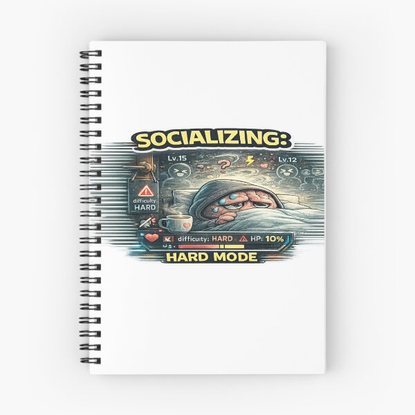 Item preview, Socializing Hard Mode Funny Introvert ADHD Meme Design designed and sold by FeralMindStudio.
