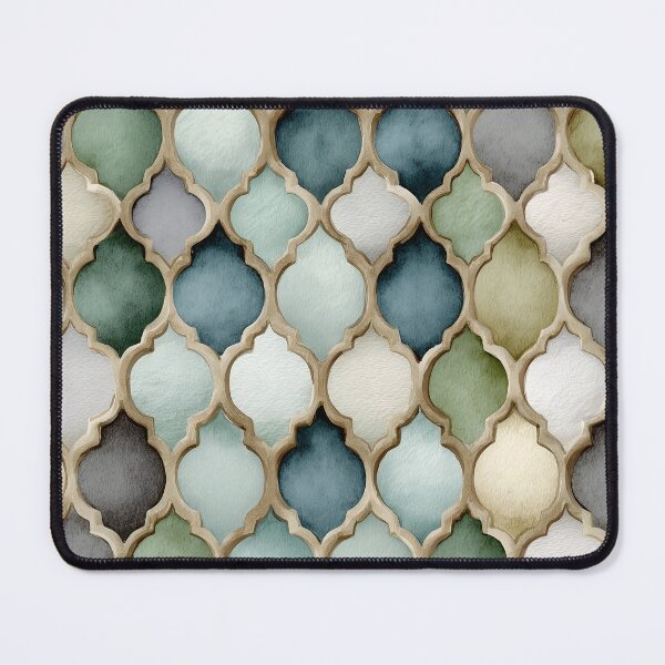 Item preview, Modern Mediterranean Lattice Watercolor Art Print designed and sold by Elentiya-art.