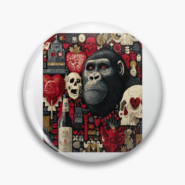 Item preview, Ape Spirits – Abstract Hearts & Liquor Icon Art designed and sold by Ignorant-Artist.