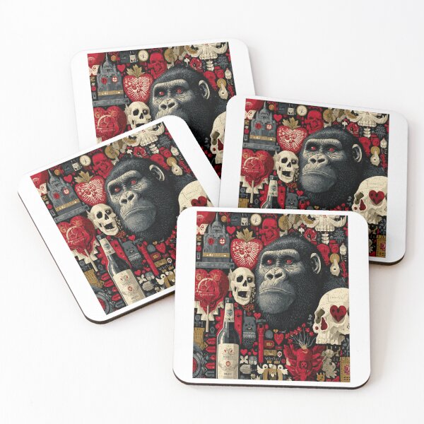 Item preview, Ape Spirits – Abstract Hearts & Liquor Icon Art designed and sold by Ignorant-Artist.
