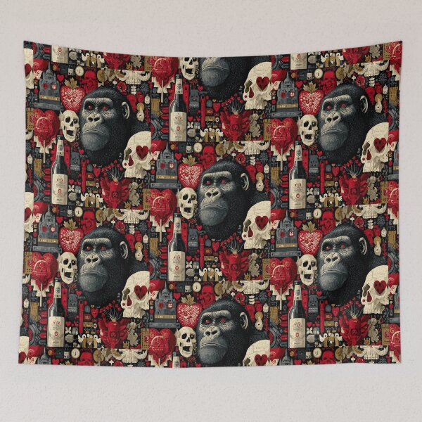 Item preview, Ape Spirits – Abstract Hearts & Liquor Icon Art designed and sold by Ignorant-Artist.