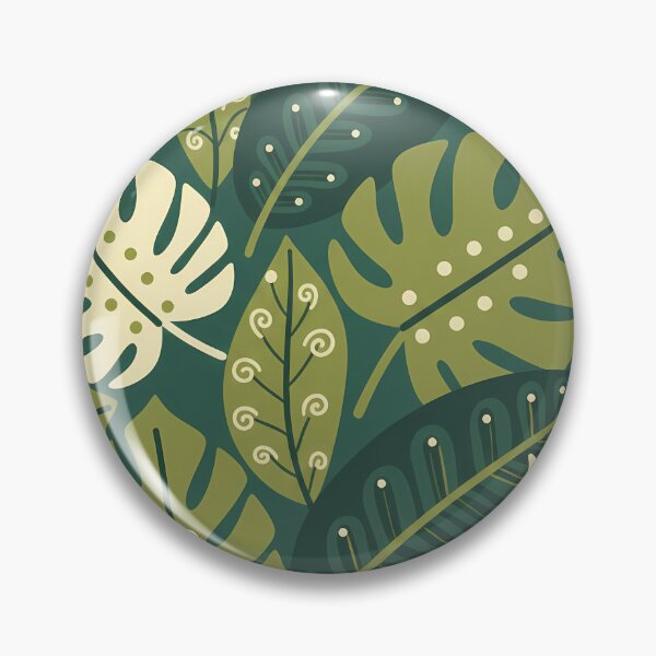 Item preview, Monstera Tropical Botanic Pattern - Scandinavian Folk Art by heidiannemorris © designed and sold by FOLK ART FUSION by heidiannemorris.