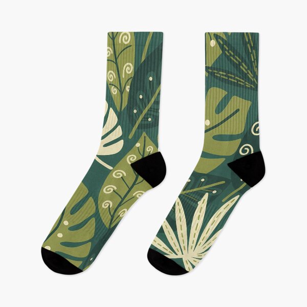 Item preview, Monstera Tropical Botanic Pattern - Scandinavian Folk Art by heidiannemorris © designed and sold by FOLK ART FUSION by heidiannemorris.