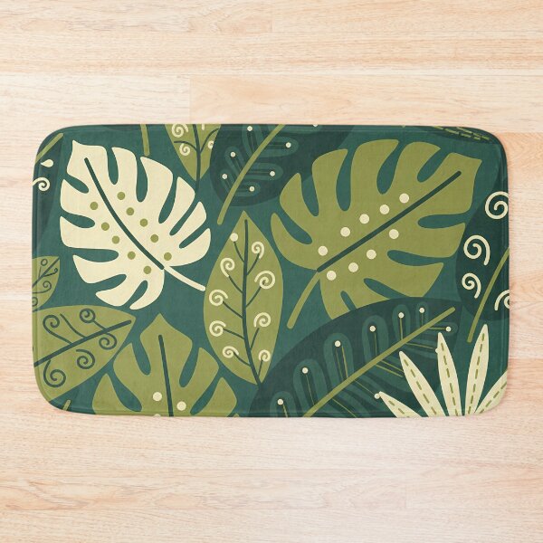 Item preview, Monstera Tropical Botanic Pattern - Scandinavian Folk Art by heidiannemorris © designed and sold by FOLK ART FUSION by heidiannemorris.